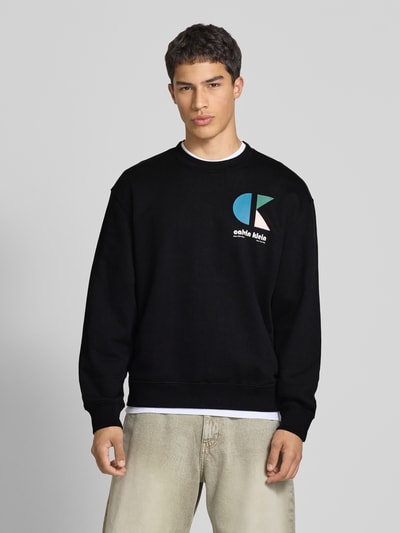 Calvin Klein Jeans Sweatshirt mit Label-Print Black 4