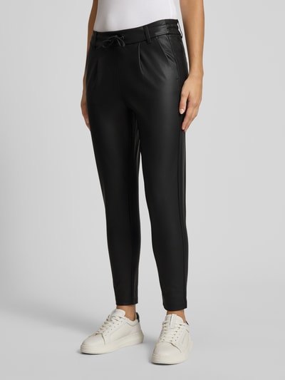 Only Straight Leg Kunstlederhose mit elastischem Bund Modell 'POPTRASH' Black 4