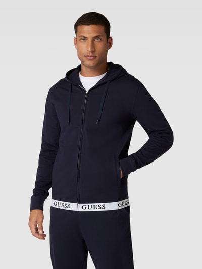GUESS Sweatjacke mit Label-Print Marine 4
