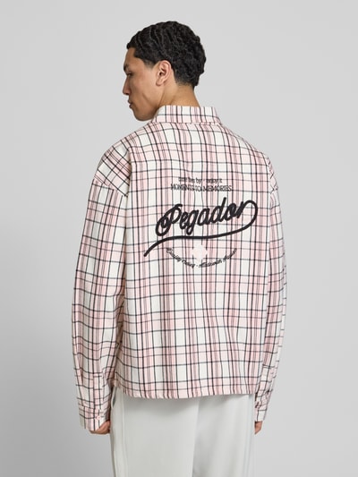 PEGADOR Oversized Freizeithemd mit Label-Stitching Modell 'Soglio' Pink 5