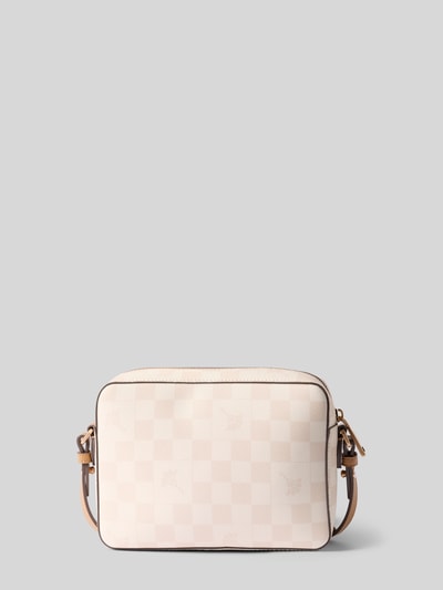Produktfoto, Handtasche mit Label-Applikation Modell 'cloe' von JOOP!, Hauptfach mit Reißverschluss, Schulterriemen, creme mit Karo-Muster, Maße ca. 22x16x6 cm, Riemenlänge 138 cm