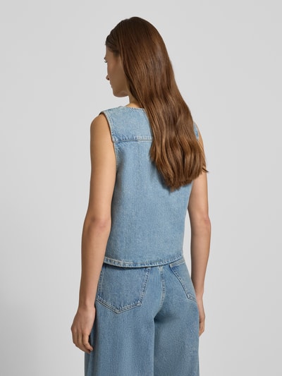 Samsøe Samsøe Crop top in denimlook model 'MOLLY' Lichtblauw - 5