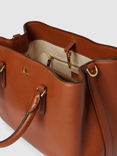 Lauren Ralph Lauren Satchel aus Leder mit Label-Applikation Modell 'MARCY' Cognac 5