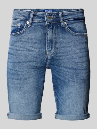 Only & Sons Regular Fit Jeansshorts im 5-Pocket-Design Modell 'PLY' Jeansblau 2