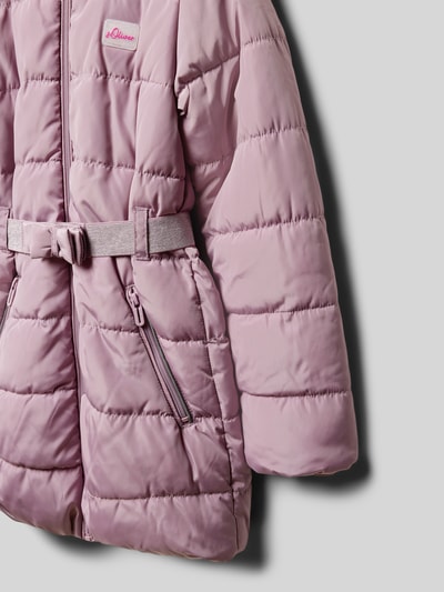 s.Oliver RED LABEL Shaped Fit Steppmantel mit Webpelzbesatz Flieder 2