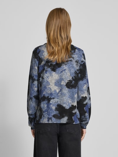 Tom Tailor Loose fit shirt met lange mouwen van viscosemix met abstract motief Donkerblauw - 5