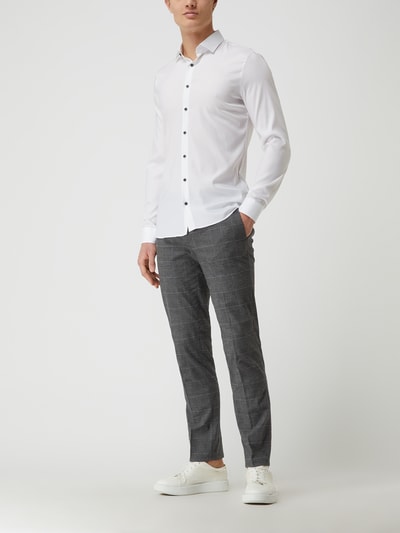 OLYMP No. Six Super Slim Fit Business-Hemd aus Twill Weiss 1