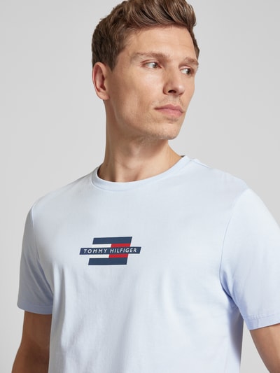 Tommy Hilfiger Regular Fit T-Shirt aus reiner Baumwolle Hellblau 3