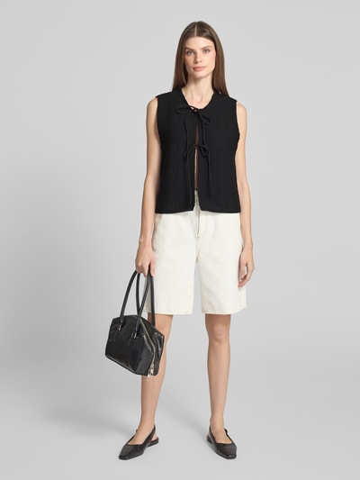 Copenhagen Muse Gilet met vetersluiting, model 'FIONA' Zwart - 1