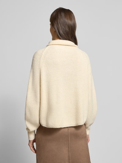 OPUS Sweter o kroju regular fit z dodatkiem wełny i wełny z alpaki model ‘Poy’ Écru 5