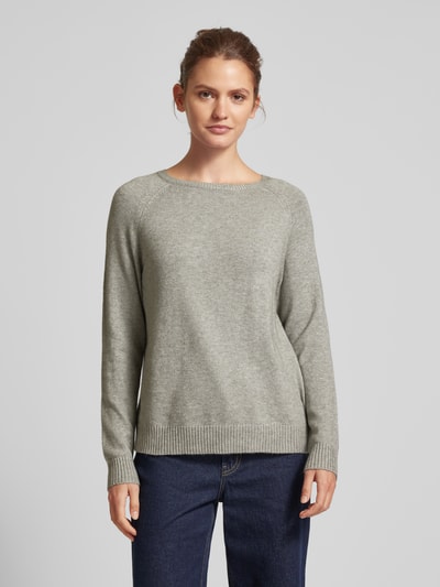 Only Gebreide pullover met ronde hals, model 'LESLY' Middengrijs gemêleerd - 4