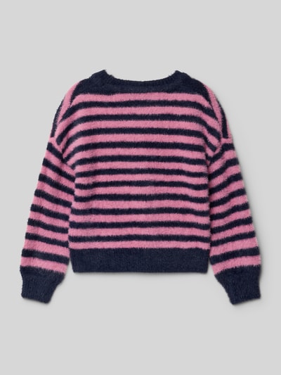 Only Sweter z dzianiny o kroju regular fit ze wzorem na całej powierzchni model ‘NEWPIUMO’ Granatowy 3