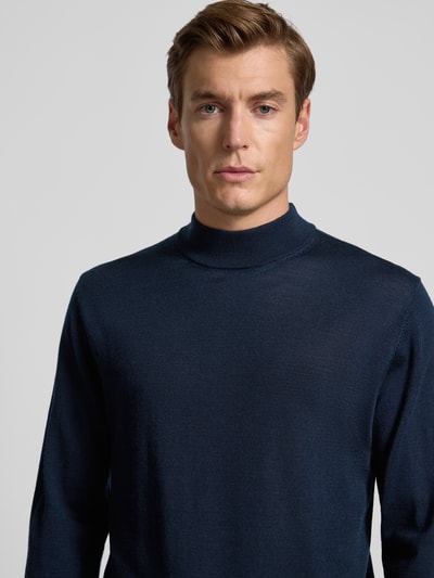 Manuel Ritz Gebreide pullover van merinowol Marineblauw - 3