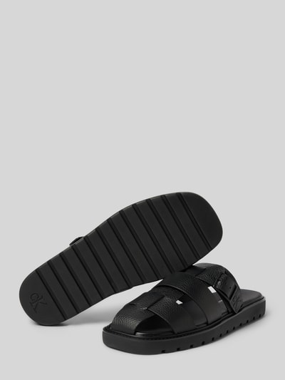 Calvin Klein Jeans Leren slippers met labeldetail  - 4