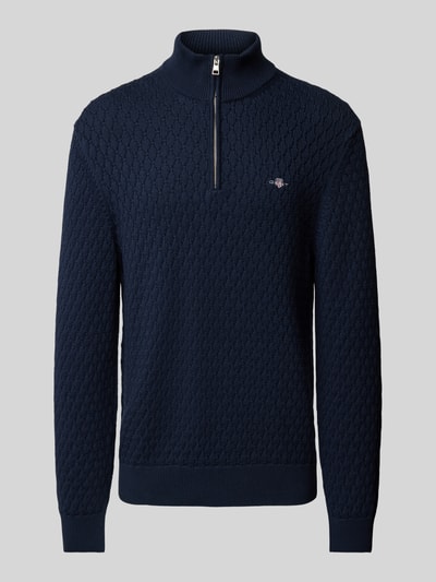 Gant Schipperstrui met geborduurd label Marineblauw - 2