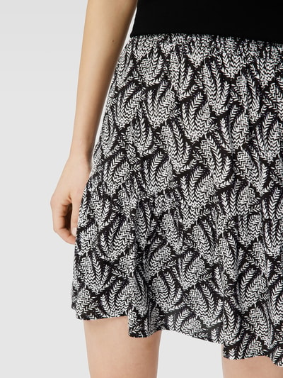 Vila Knielange rok met all-over motief, model 'VIEVE' Zwart - 3