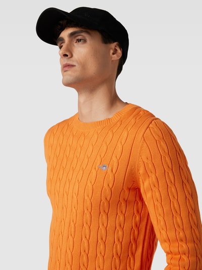 Gant Gebreide pullover met ronde hals Oranje - 3