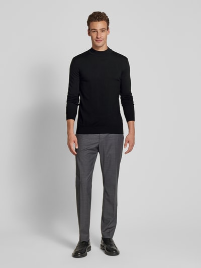 HUGO Gebreide pullover met turtleneck,-model 'San Matteo' Zwart - 1