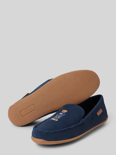 Polo Ralph Lauren Mocassins van echt wildleer met motiefprint, model 'BRENAN' Donkerblauw - 4