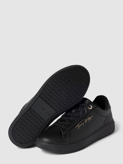 Tommy Hilfiger Sneakersy ze skóry naturalnej z wytłoczonym logo model ‘SIGNATURE’ Czarny 4