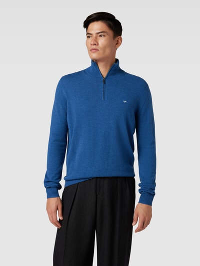 Fynch-Hatton Gebreide pullover met opstaande kraag Blauw gemêleerd - 4