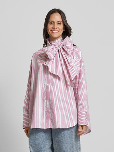 Essentiel Antwerp Regular Fit Schluppenbluse mit Stehkragen Rosa 4