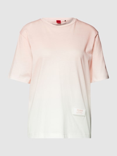HUGO T-Shirt mit Label-Patch Modell 'Girlfriend' Hellrosa 2