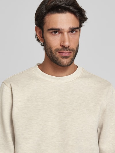 Casual Friday Sweatshirt met ribboorden, model 'Sebastian' Beige - 3