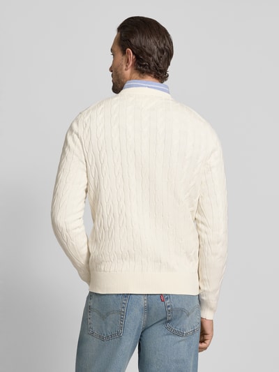 Tommy Hilfiger Regular fit gebreide pullover van zuiver katoen Ecru - 5