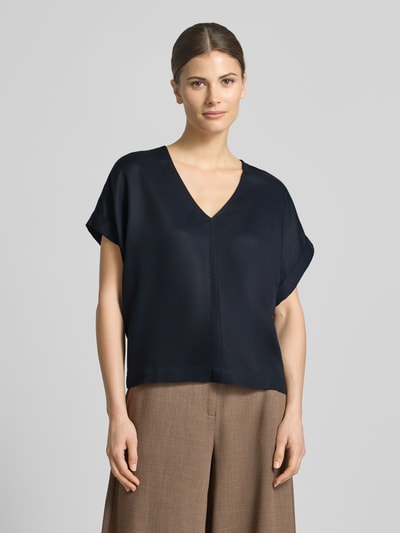 Lanius relaxed fit blouse van puur lyocell Marineblauw - 4