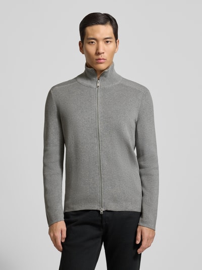 Marc O'Polo Regular fit gebreid jack van puur katoen Donkergrijs - 4