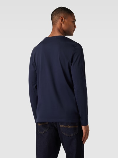 Fynch-Hatton Shirt met lange mouwen en logodetail Marineblauw gemêleerd - 5
