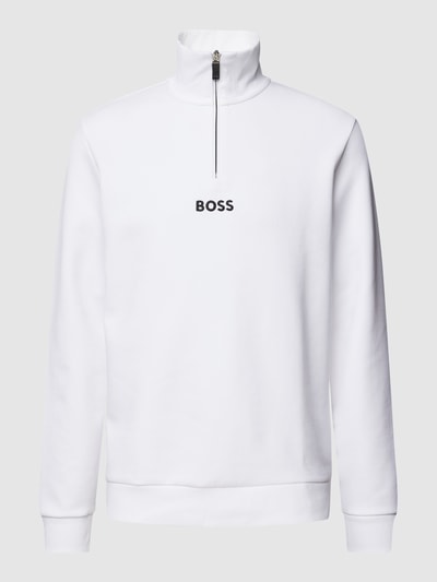 BOSS Green Sweatshirt mit Label-Stitching Modell 'Sweat' Weiß 2