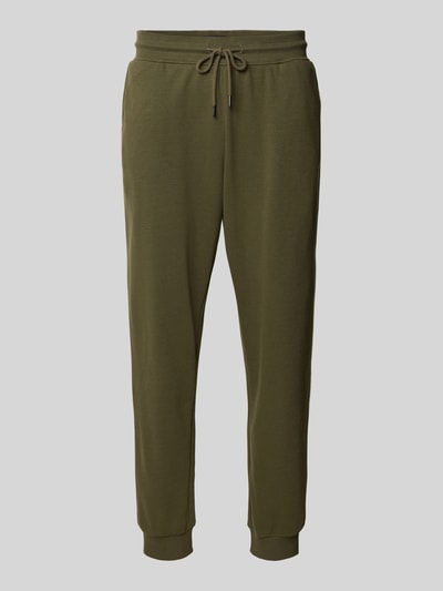 Produktfoto, Comfort Fit Sweatpants aus katoenmix van Tommy Hilfiger in effen kleuren met labelstitching, tunnelkoord, ribboorden, zij-steekzakken, sweatmateriaal