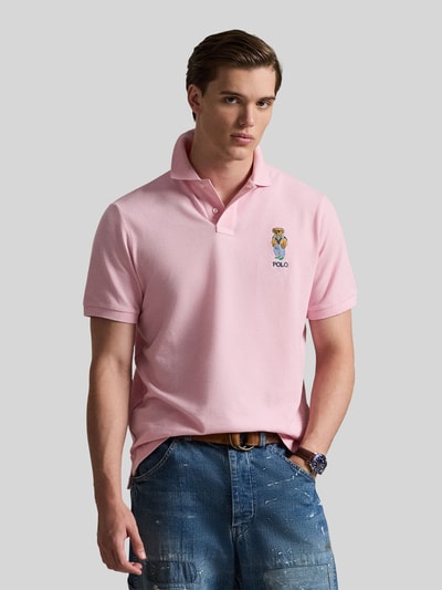 Polo Ralph Lauren Regular Fit Poloshirt aus reiner Baumwolle mit Polo Bear Stitching Rosa 4
