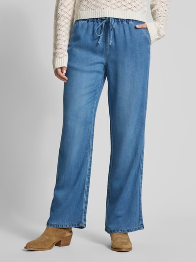Only Jeansy o kroju regular fit z szeroką nogawką i elastycznym pasem model ‘GRETA’ Jeansowy niebieski melanż 4