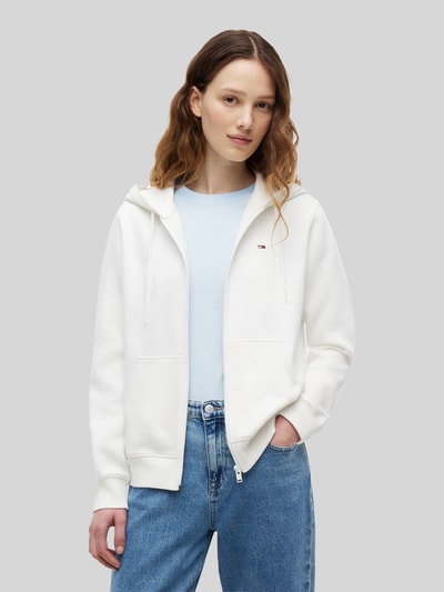 Tommy Jeans Bluza rozpinana o kroju regular fit z mieszanki bawełny Złamany biały 4
