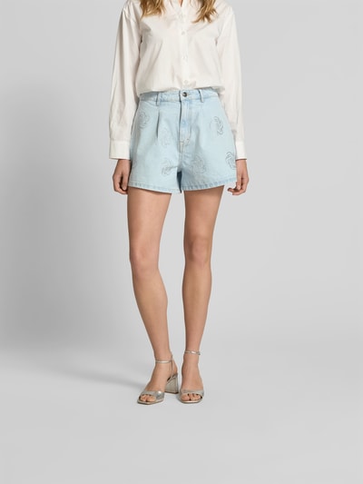 ROTATE Jeansshorts mit Eingrifftaschen Hellblau 4