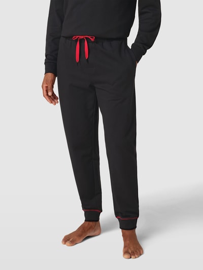 HUGO Sweatpants met labeldetails, model 'Monologo Pants' Zwart - 4