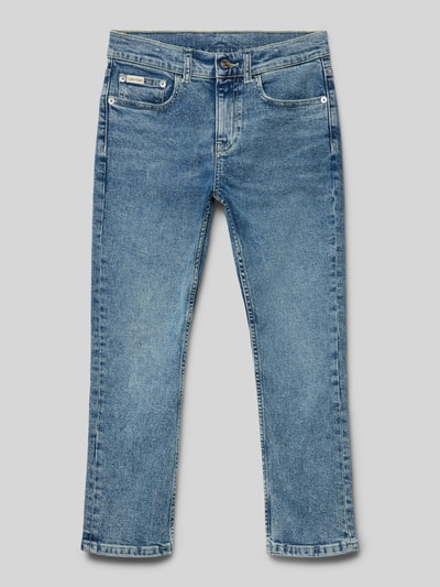 Calvin Klein Jeans Slim fit jeans met labelpatch, model 'DAD' Blauw - 1