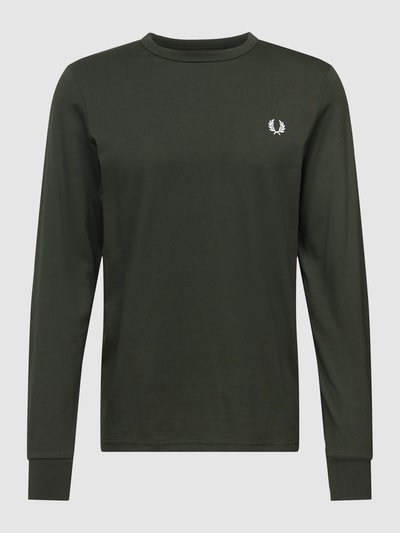 Fred Perry Shirt met lange mouwen en logoprint, model 'Laurel' Donkergroen - 2