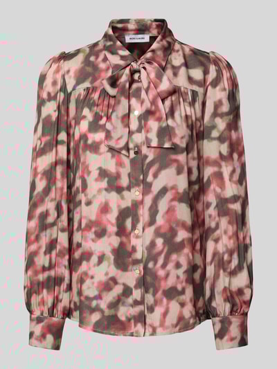 More & More Regular Fit Bluse aus reiner Viskose mit Zierschleife Pink 2
