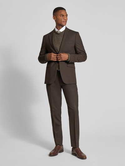 MCNEAL Gebreide pullover met ribboorden Middenbruin gemêleerd - 1