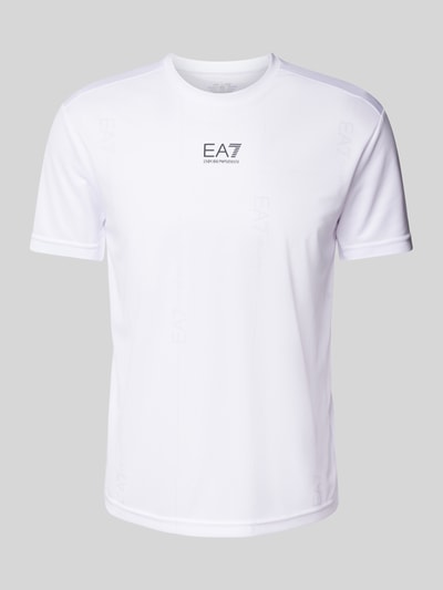 EA7 Emporio Armani T-Shirt mit Label-Print Weiss 2