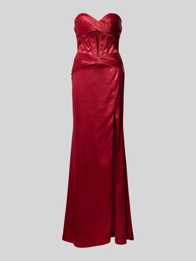 Luxuar Abendkleid in trägerlosem Design Bordeaux 2