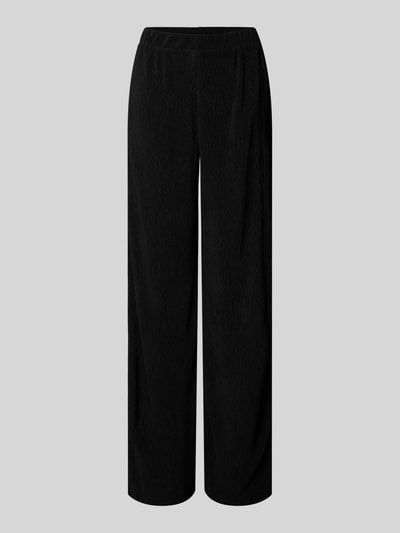 Pieces Spodnie szerokie z efektem krepy model ‘FLORA’ Czarny 2