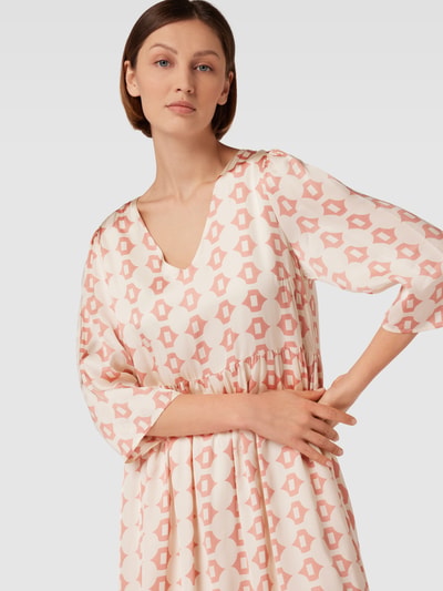 Gina Tricot Midi-jurk met volants en V-hals in abrikoos online kopen | P&C