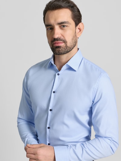 Jake*s Slim fit zakelijk overhemd met extra lange mouwen Bleu - 3