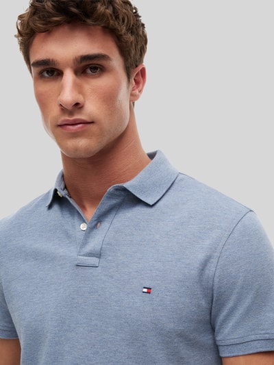 Tommy Hilfiger Koszulka polo o kroju regular fit z mieszanki bawełny Jasnoniebieski melanż 3