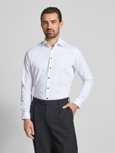 Christian Berg Men Regular Fit Business-Hemd aus reiner Baumwolle mit Kentkragen Weiss 4